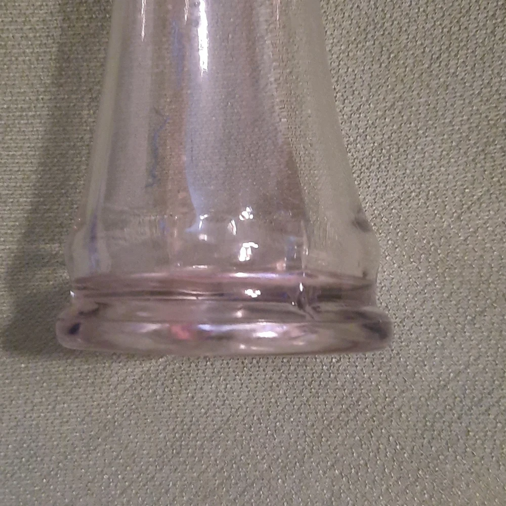 Vintage clear  thrown glass vase beautiful about 12 inches